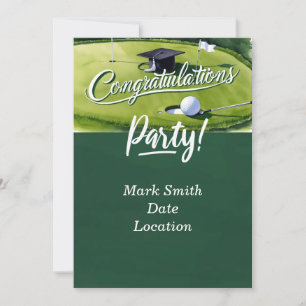 Golf Afstuderen Gefeliciteerd Party op groen Kaart