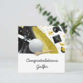 Golf Afstuderen Kaart - Gefeliciteerd Afstuderen (Staand voorkant)