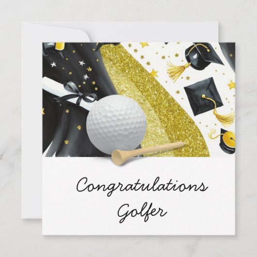 Golf Afstuderen Kaart - Gefeliciteerd Afstuderen (Voorkant)