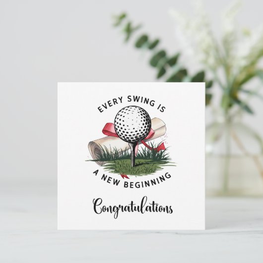 "Golf Afstuderen Kaart - Gefeliciteerd Afstuderen! (Staand voorkant)