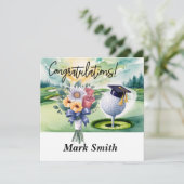 "Golf Afstuderen Kaart - Gefeliciteerd Afstuderen! (Staand voorkant)