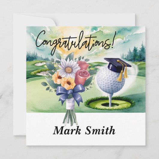 "Golf Afstuderen Kaart - Gefeliciteerd Afstuderen! (Voorkant)