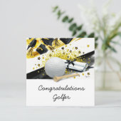 Golf Afstuderen Kaart - Gefeliciteerd Afstuderen (Staand voorkant)