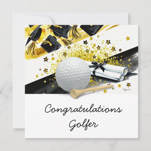 Golf Afstuderen Kaart - Gefeliciteerd Afstuderen (Voorkant)