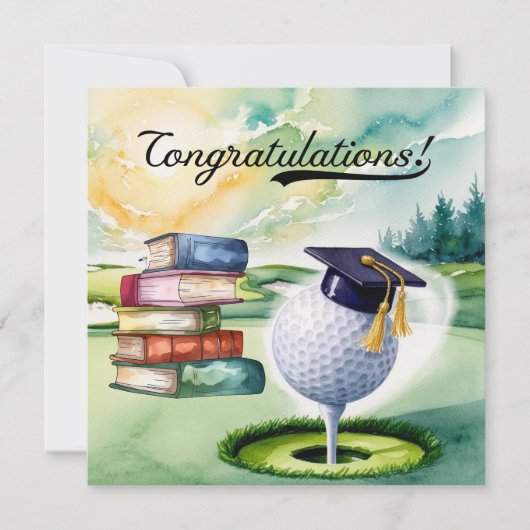 "Golf Afstuderen Kaart - Gefeliciteerd Afstuderen! (Voorkant)