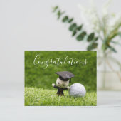 Golf Afstuderen met felicitaties met bal Briefkaart (Staand voorkant)