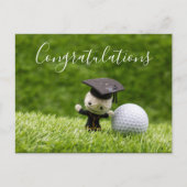 Golf Afstuderen met felicitaties met bal Briefkaart (Voorkant)