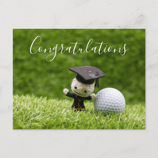 Golf Afstuderen met felicitaties met bal Briefkaart (Voorkant)