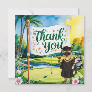 Golf Afstuderen thema Bedankkaart