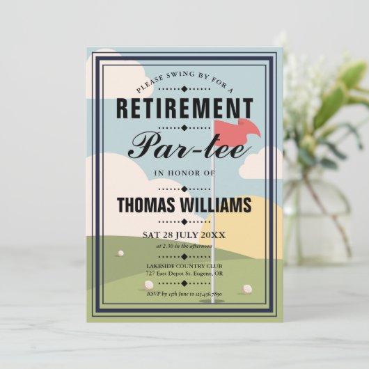 Golf-aftredingspartij Kaart (Staand voorkant)