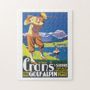 Golf Alpin Vintage Travel Poster Legpuzzel