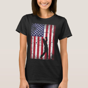 Golf American Flag op 4 juli mannen vrouwen cadeau T-shirt