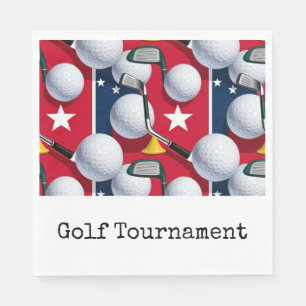 Golf Amerikaanse thema voor 4 juli Blauw Rood Wit Servet