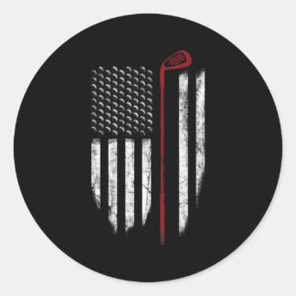 Golf Amerikaanse vlag 4th of July USA Patriottisch Ronde Sticker