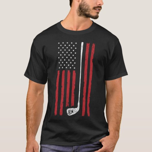 Golf Amerikaanse vlag Amerikaanse patriottische go T-shirt (Voorkant)