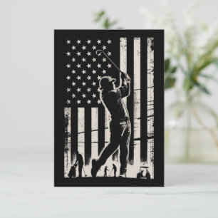 Golf Amerikaanse Vlag Cadeaus Verjaardag Vaderdag  Kaart