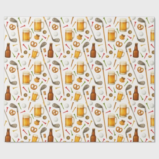 Golf and Beer for Golfer Cadeaupapier (Vlak)