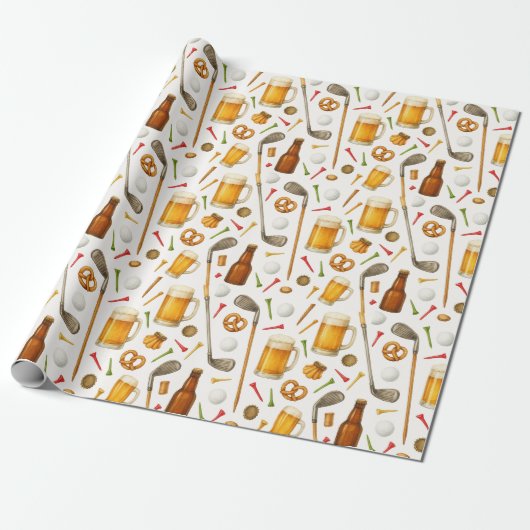 Golf and Beer for Golfer  Cadeaupapier (Uitgerold)