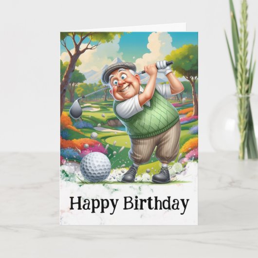 ** Golf AP94 Senior Man Funny Humor Verjaardag Kaa Bedankkaart (Voorkant)