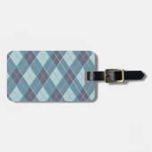 Golf Argyle golfpatroon blauwgroen blauw bagagelab Bagagelabel (Voorkant horizontaal)