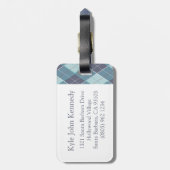 Golf Argyle golfpatroon blauwgroen blauw bagagelab Bagagelabel (Achterkant verticaal)