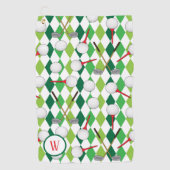 Golf Argyle patroon Golfer Monogram Golfhanddoek (Voorkant)