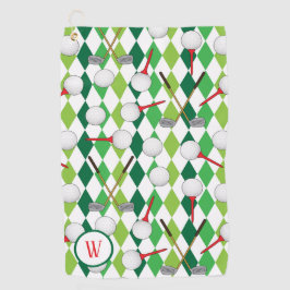 Golf Argyle patroon Golfer Monogram Golfhanddoek