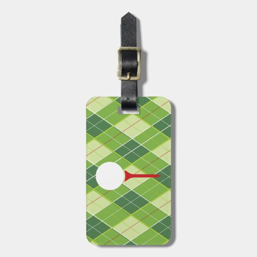 Golf Argyle t-shirt & golfbal bagagelabel (Voorkant verticaal)