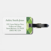 Golf Argyle t-shirt & golfbal bagagelabel (Achterkant horizontaal)