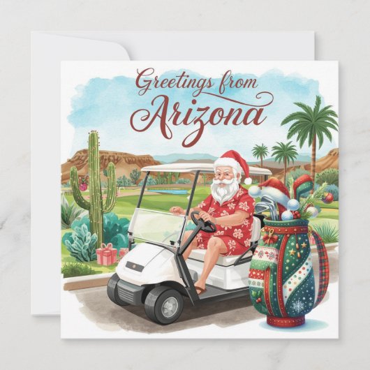 Golf Arizona Kerstgroet Feestdagenkaart (Voorkant)