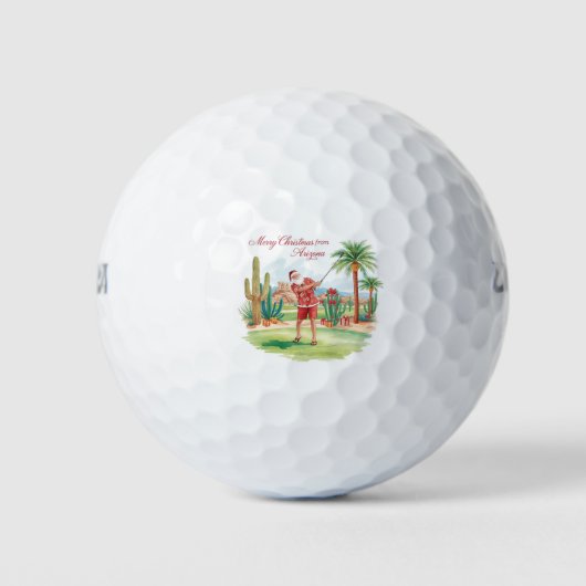 Golf Arizona Kerstgroet Golfballen (Voorkant)
