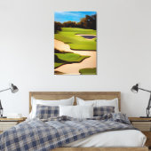 Golf Art Painting of Golf Golfing Golfer Fine Art Canvas Afdruk (Insitu (Slaapkamer))