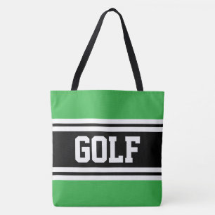 GOLF Atletisch Groen Zwart Wit Racing Strepen Tote Bag