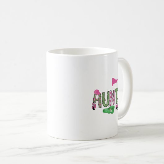 Golf Auntie Nk Hole In One Golf 1st Birthday Girl  Koffiemok (Voorkant rechts)