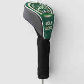 Golf Baas Heraldiek Embleem Aangepaste Naam Ivoor Golfheadcover (Schuin)