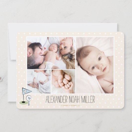 Golf Baby aankondiging jongen (Achterkant)