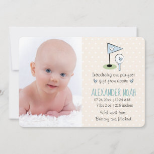 Golf Baby Announcement Boy Aankondiging