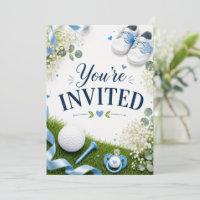 Golf Baby Boy Baby Shower Uitnodiging met Golfbal