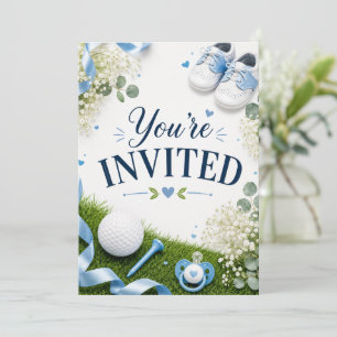 Golf Baby Boy Baby Shower Uitnodiging met Golfbal