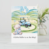 Golf Baby Boy Blauw thema Kaart (Staand voorkant)