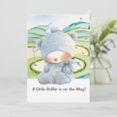 Golf Baby Boy Blauw thema Kaart (Staand voorkant)
