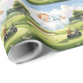Golf Baby Boy op golfbaan Cadeaupapier (Rol Hoek)
