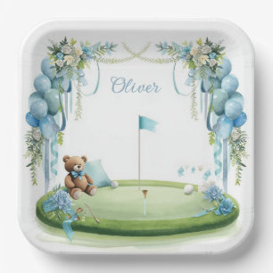 Golf Baby Boy op putting green  Papieren Bordje