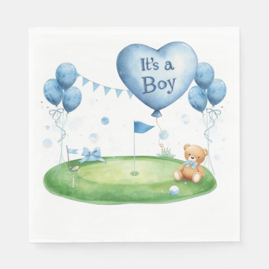 Golf Baby Boy op putting green Servet (Voorkant)