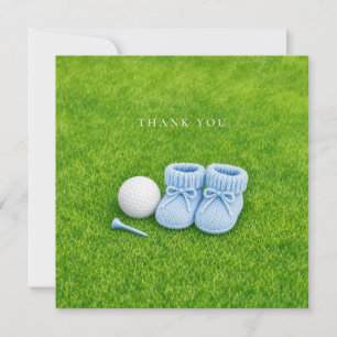 Golf Baby Boy Shower Watercolor Bedankkaart