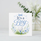 Golf Baby Boy thema Kaart (Staand voorkant)