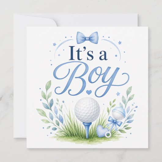 Golf Baby Boy thema Kaart (Voorkant)