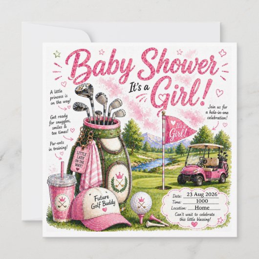Golf Baby Boy uitnodiging (Voorkant)