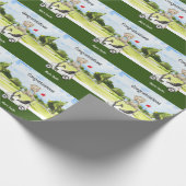 Golf baby Gefeliciteerd Cadeaupapier (Hoek)