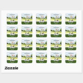 Golf baby Gefeliciteerd Verjaardag Baby shower Boy Vierkante Sticker (Vel)